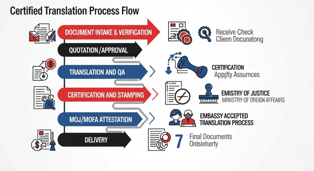 How Certified Translation Works in Saudi Arabia: Step-by-Step Checklist—Certified Translation Process Saudi Arabia 2 Certified Translation Process Saudi Arabia