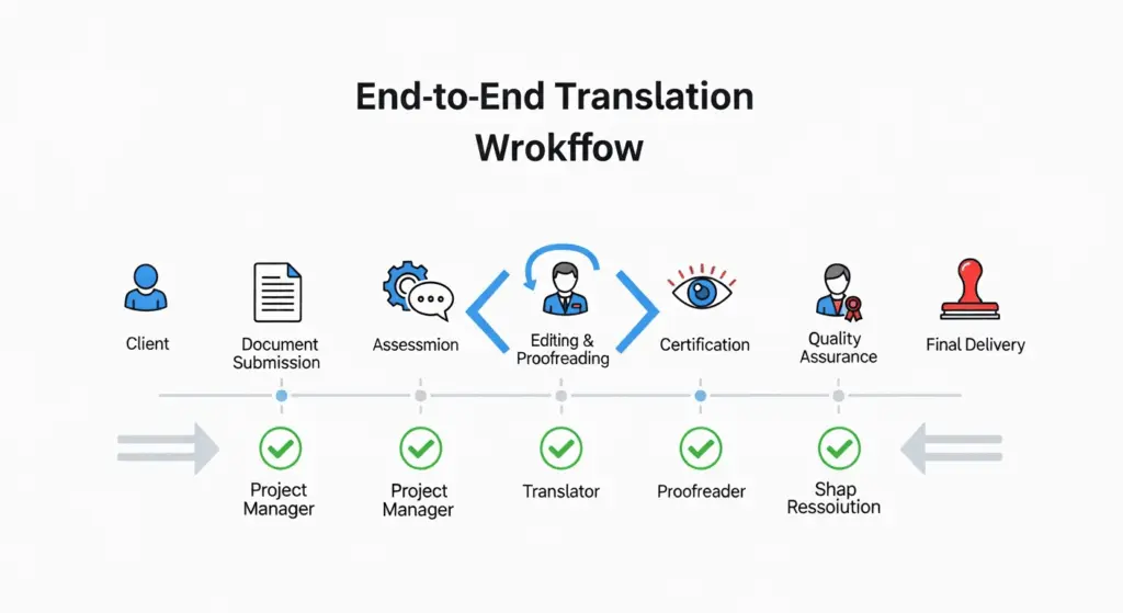 Certified Translation Riyadh: The Complete Guide to Legally Accepted Documents, Costs, and Processes 2 End-to-end certified translation Riyadh workflow